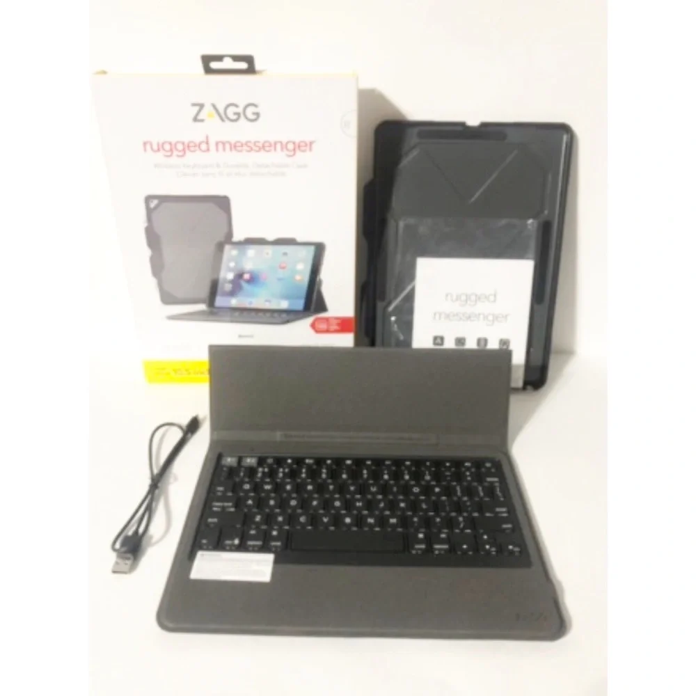 ZAGG ID9RMK-BB0 Rugged Messenger Wireless Keyboard & Detachable Case, NEW